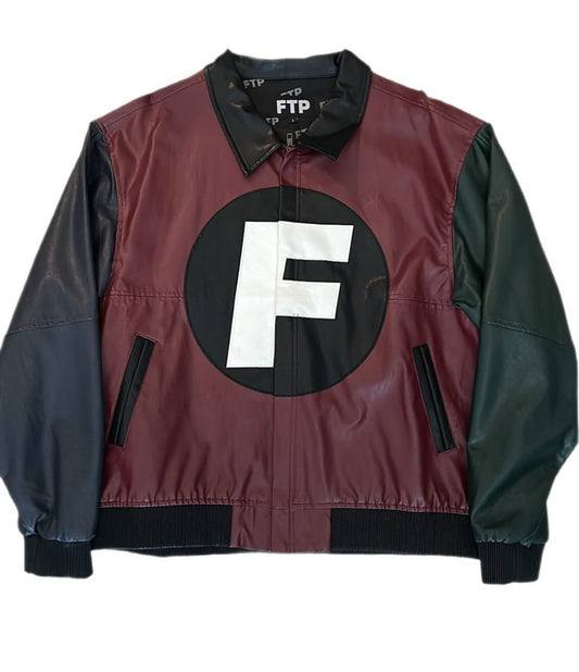 FTP 'F' Faux leather Jacket
